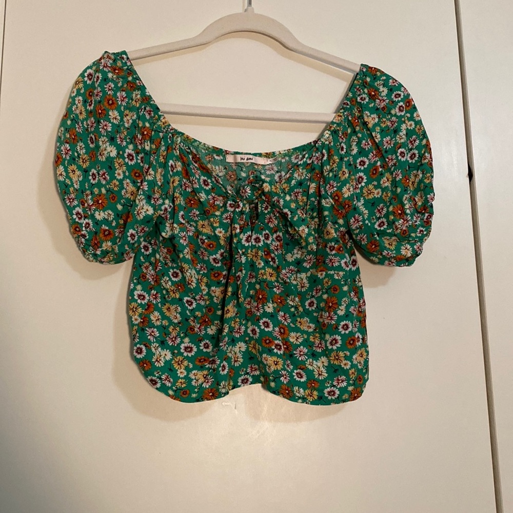 Floral Tie-Front Crop Top | Size S